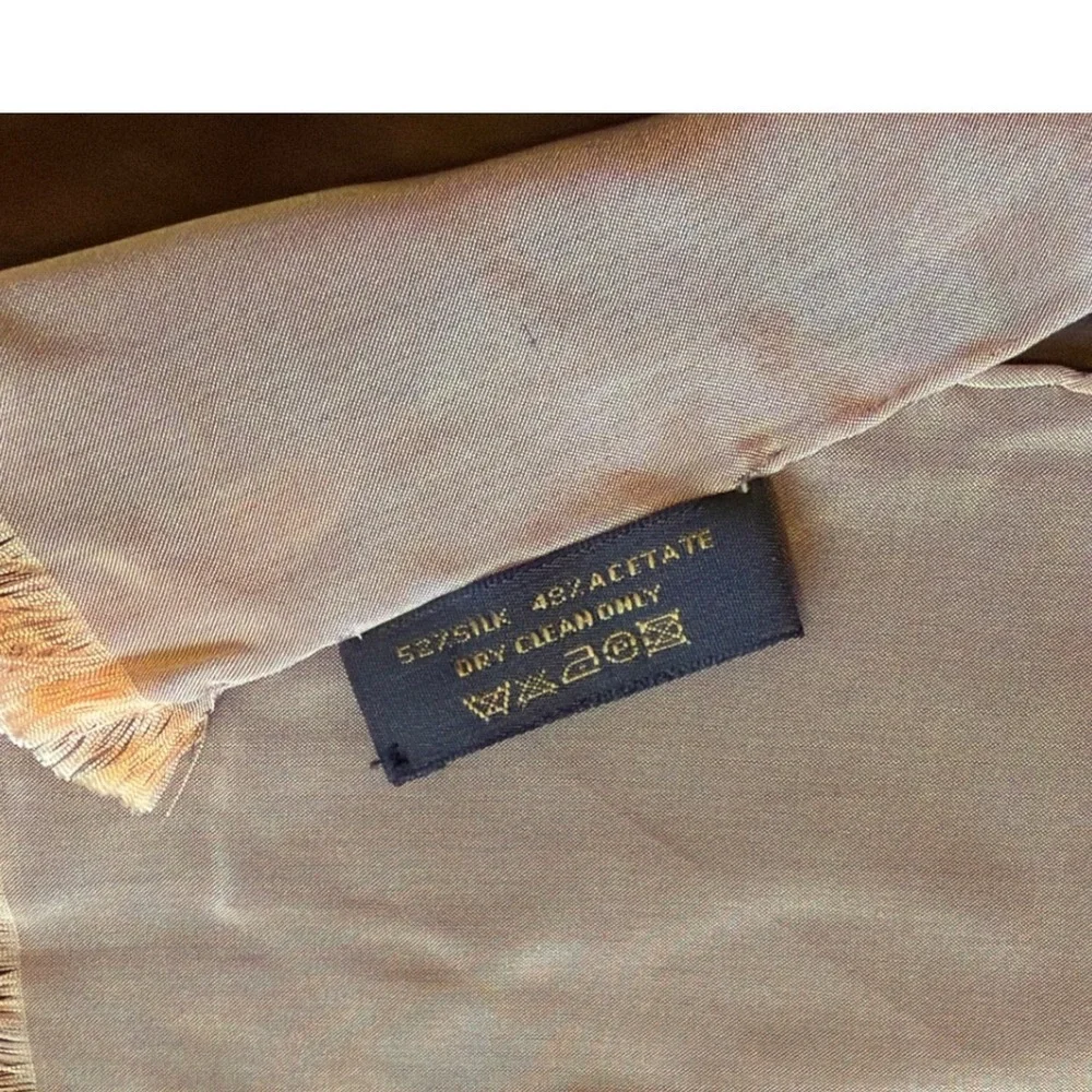 Louis Vuitton VL Silk Monogram Fleur Stole Brown Gold Reversible St Petersburg